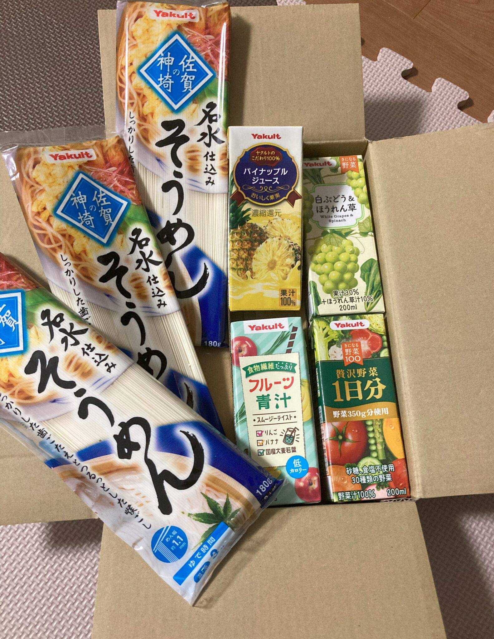 ヤクルト株主優待2025|ジュースとそうめん詰め合わせが到着【到着レポート】 | 株主優待投資とランニングの実録ブログ
